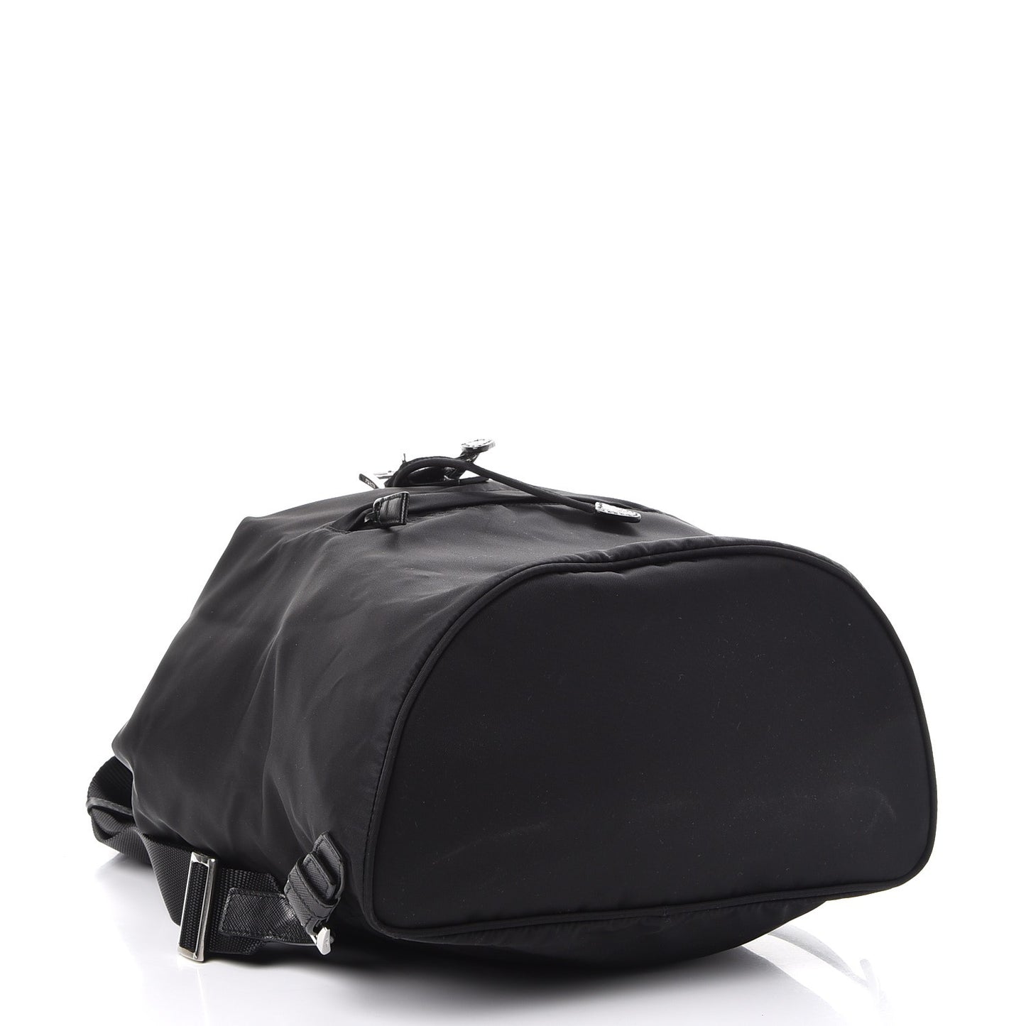 Nylon Vela Saffiano Medium Cinch Backpack Black