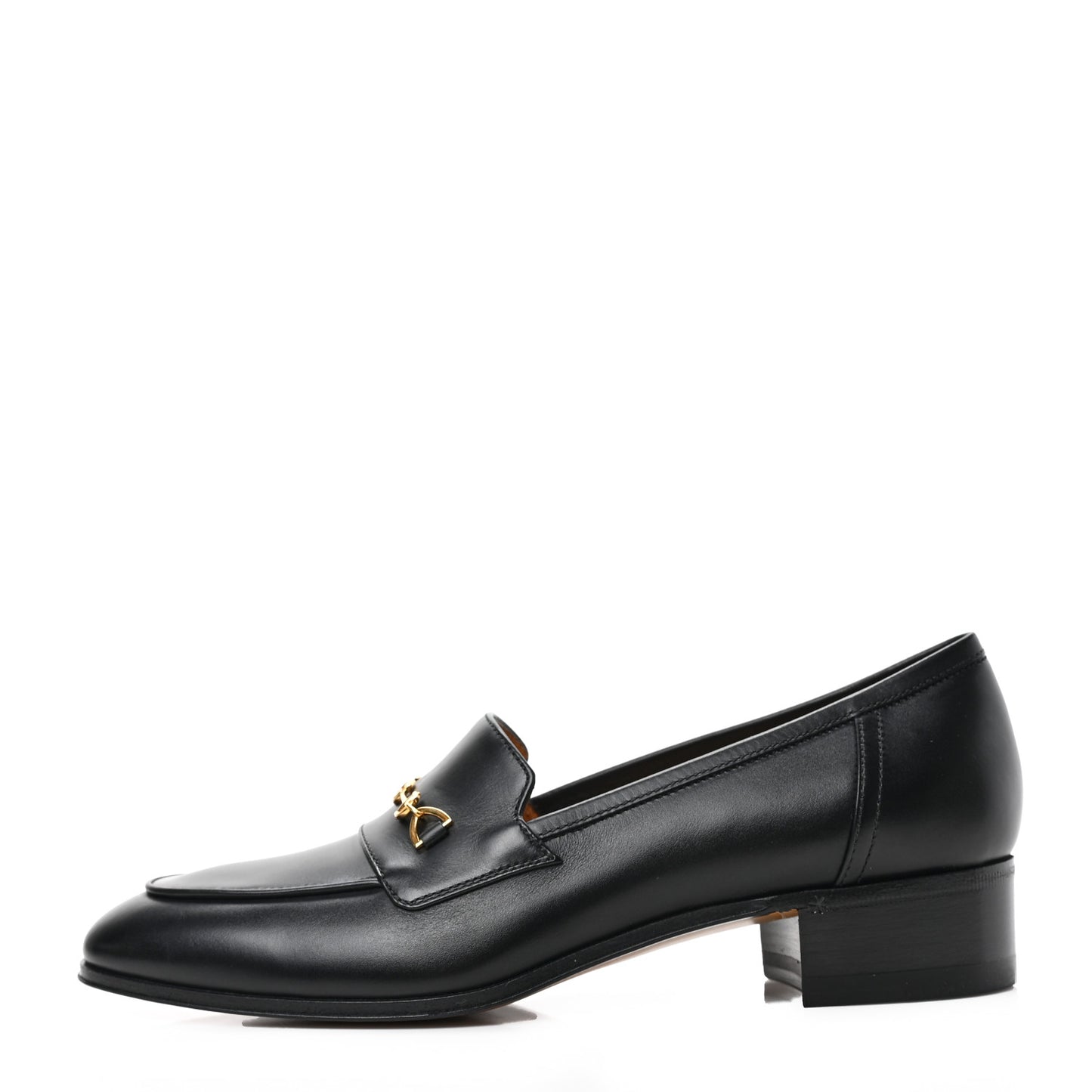 Jakarta Calfskin Womens Interlocking G Horsebit Loafers 37.5 Black