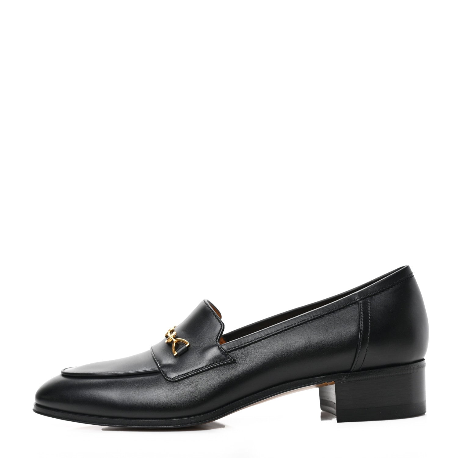 Gucci Jakarta Calfskin Womens Interlocking G Horsebit Loafers 37.5 Black 1 of 9