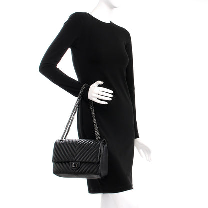 Chanel Aged Calfskin Chevron Quilted 2.55 Reissue 226 So Black 3 of 9