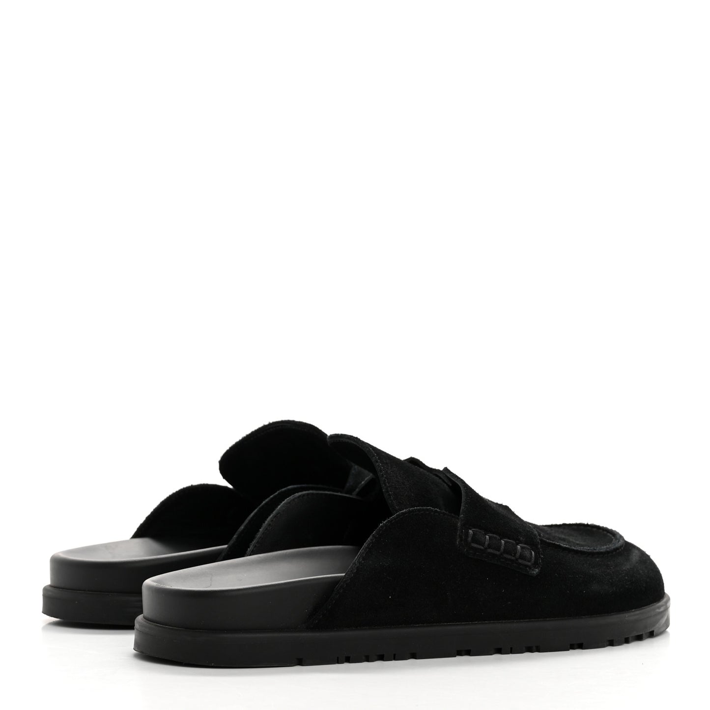 Suede Calfskin Go Mules 38.5 Black