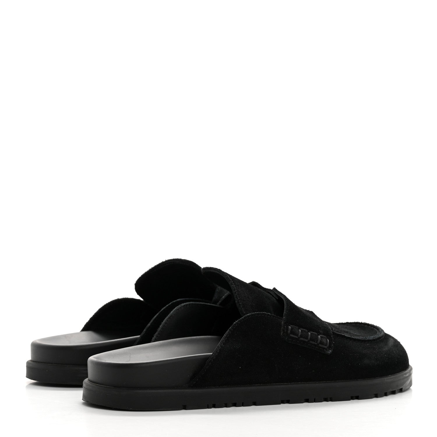 Hermes Suede Calfskin Go Mules 38.5 Black 5 of 10