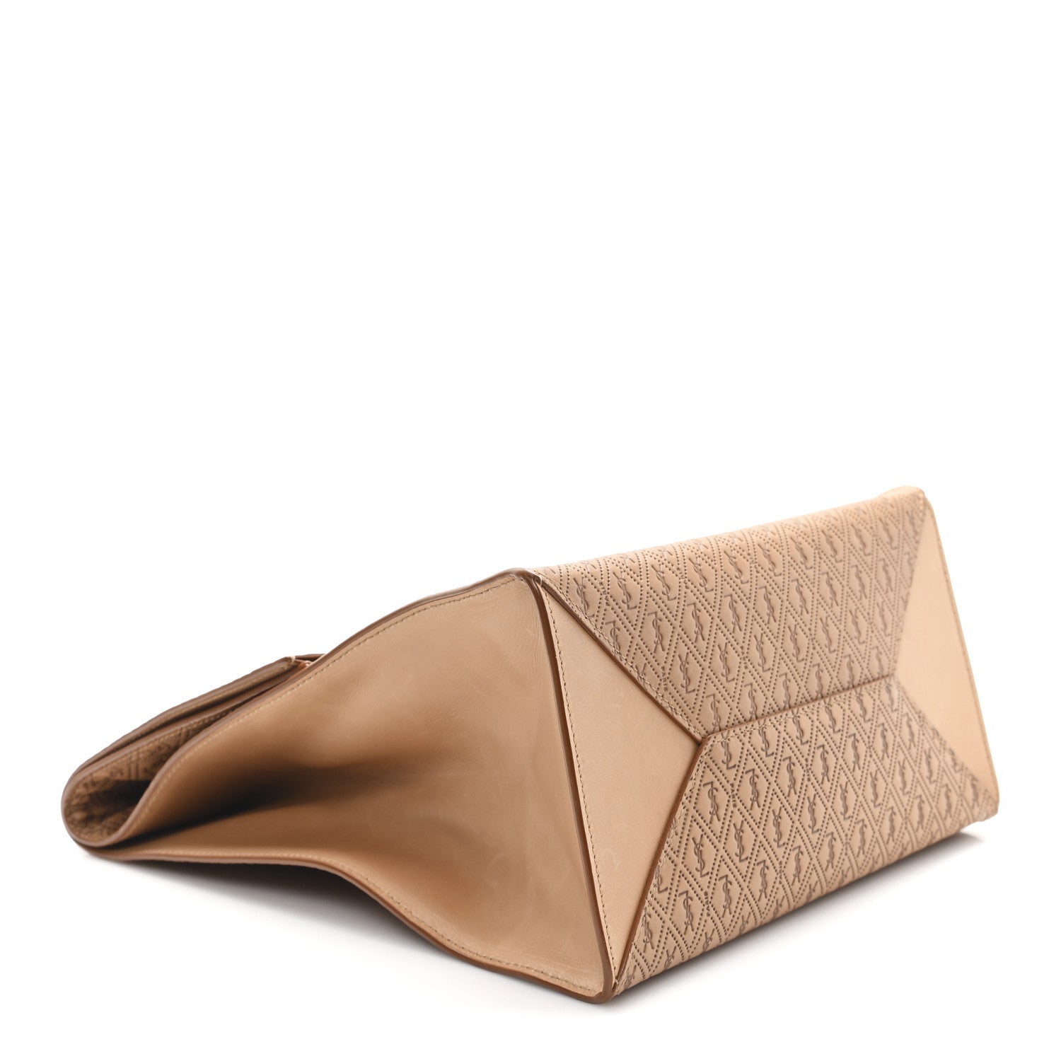 Saint Laurent Calfskin Monogram Deli Paper Bag Vintage Beige