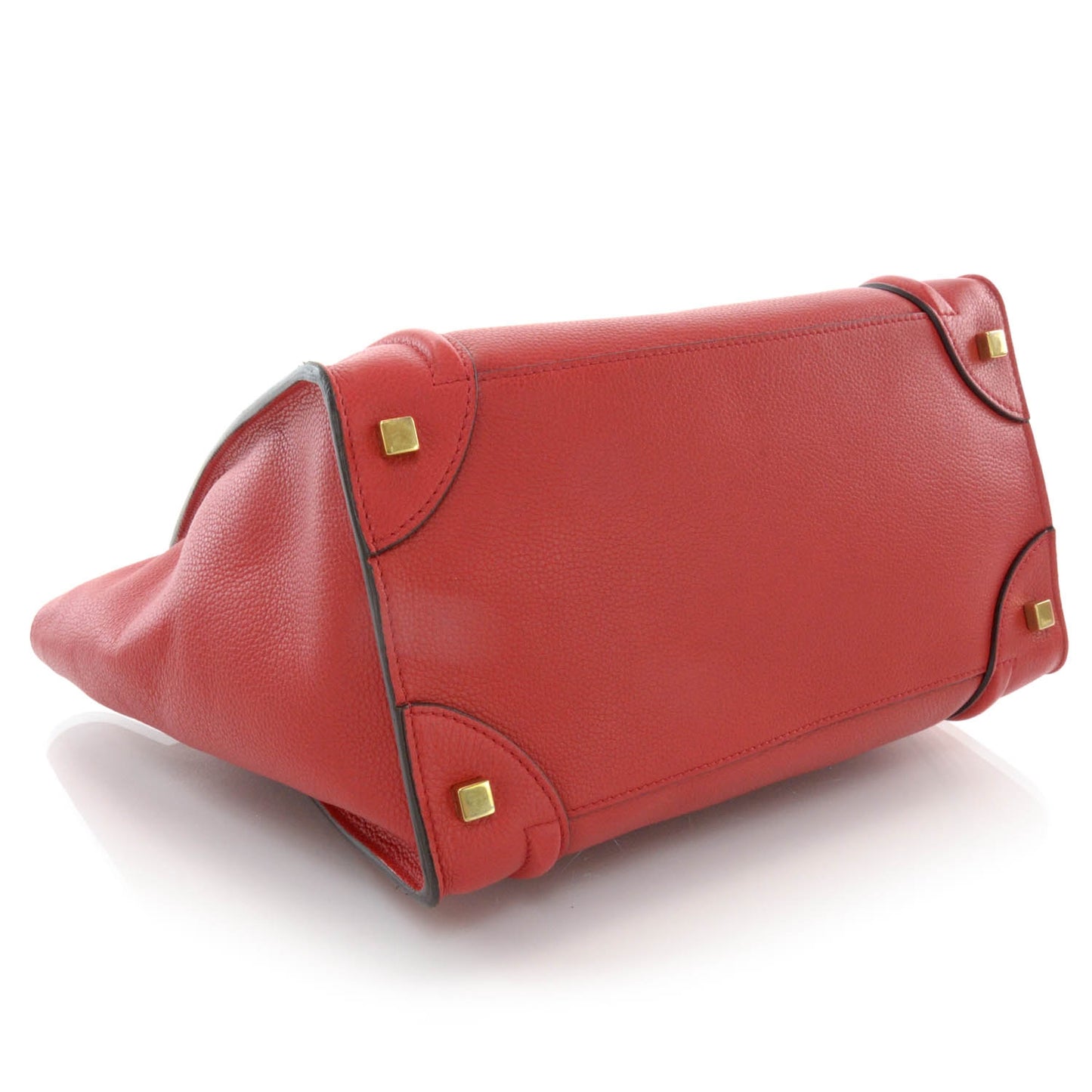 Drummed Calfskin Mini Luggage Coquelicot