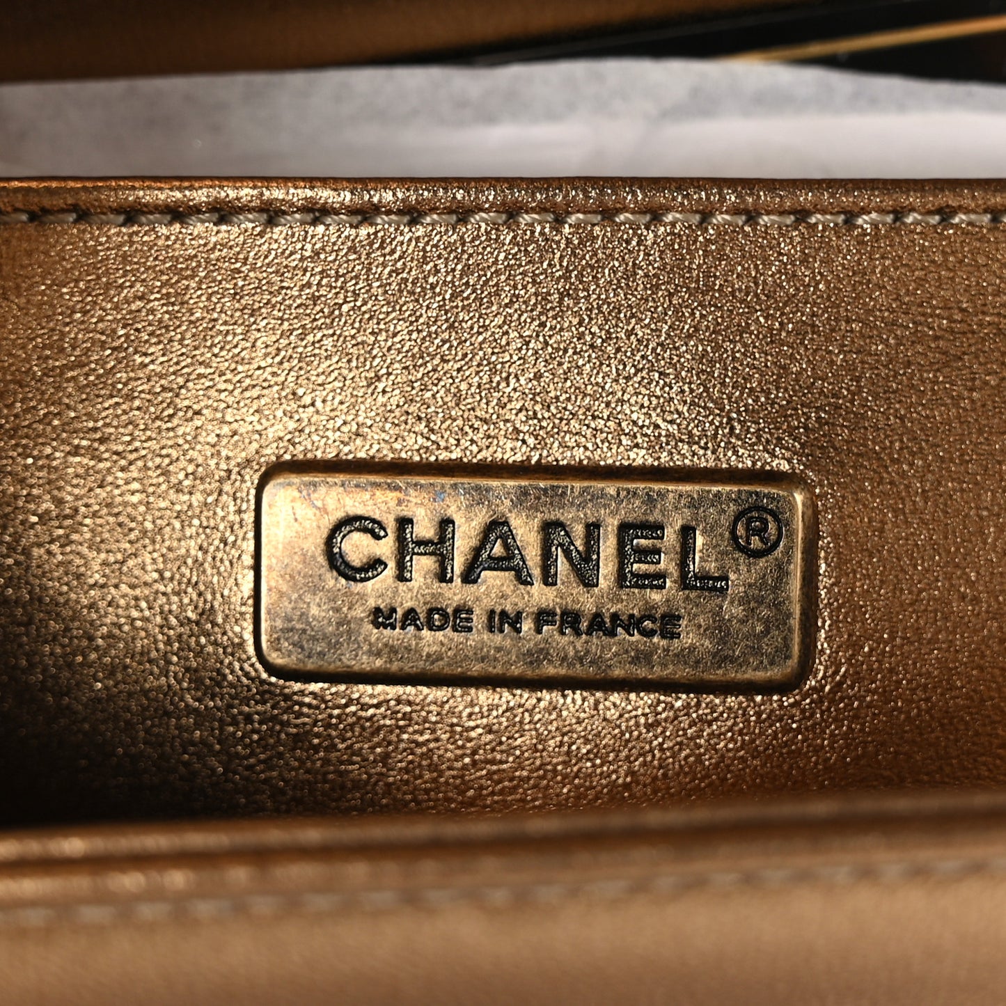 Snakeskin Calfskin Small Boy Flap Gold