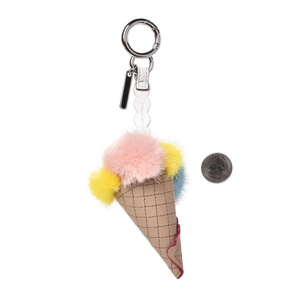 Fendi Mink Fur Calfskin Fun Fair Bag Charm Multicolor 2 of 7