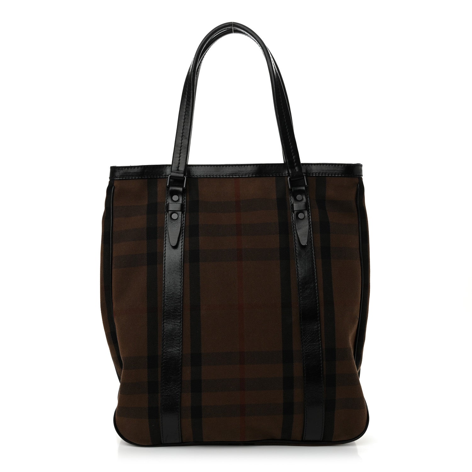 Burberry Canvas Vintage Check Tote Black 1 of 25