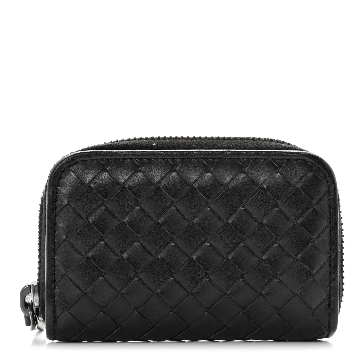 Bottega Veneta Nappa Intrecciato Zip Around Coin Purse Ebano 1 of 8