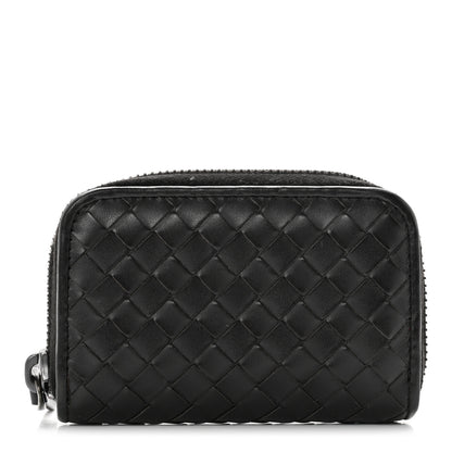 Bottega Veneta Nappa Intrecciato Zip Around Coin Purse Ebano 1 of 8