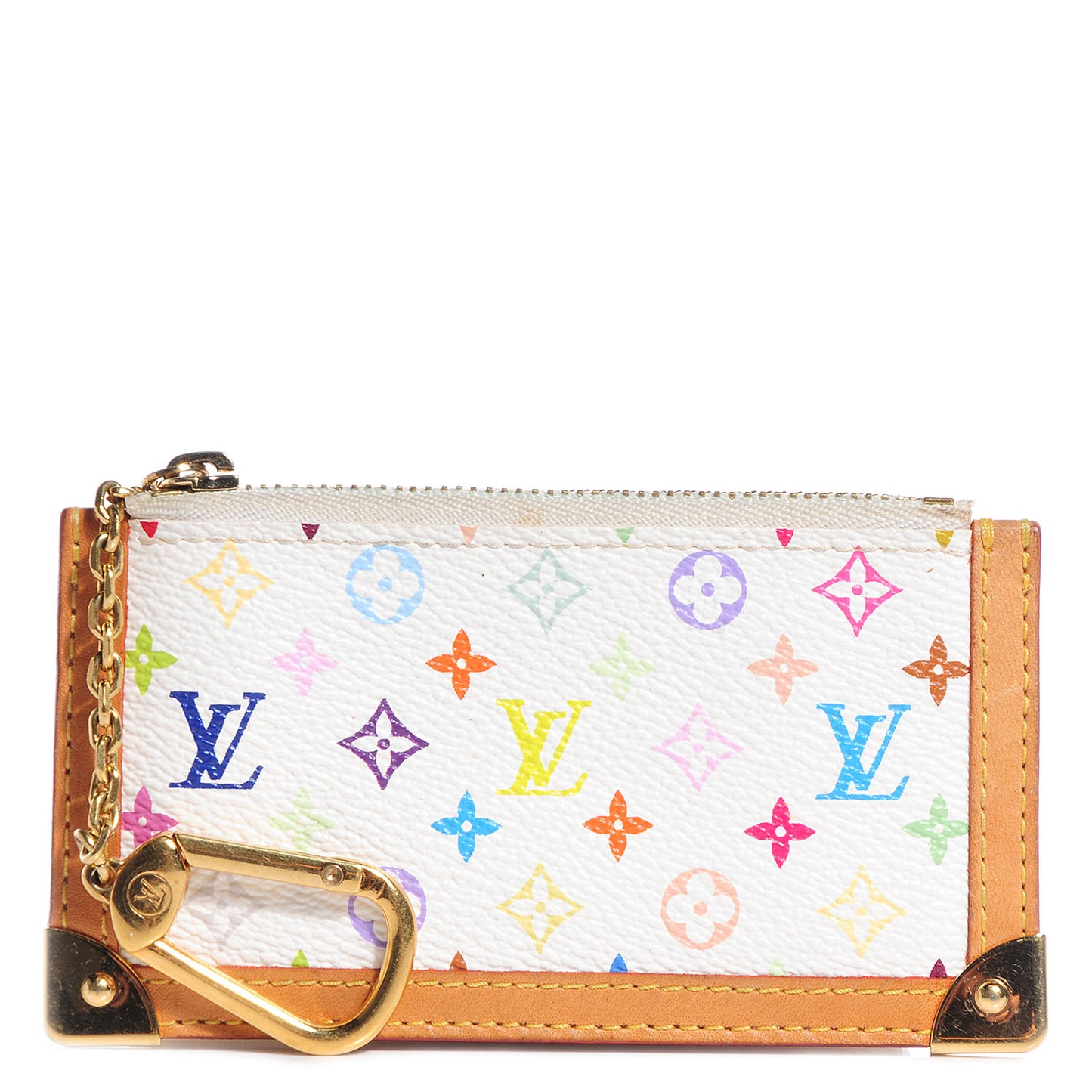 Monogram Multicolor Key Pouch White