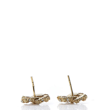 Chanel Crystal CC Earrings Gold 5 of 7