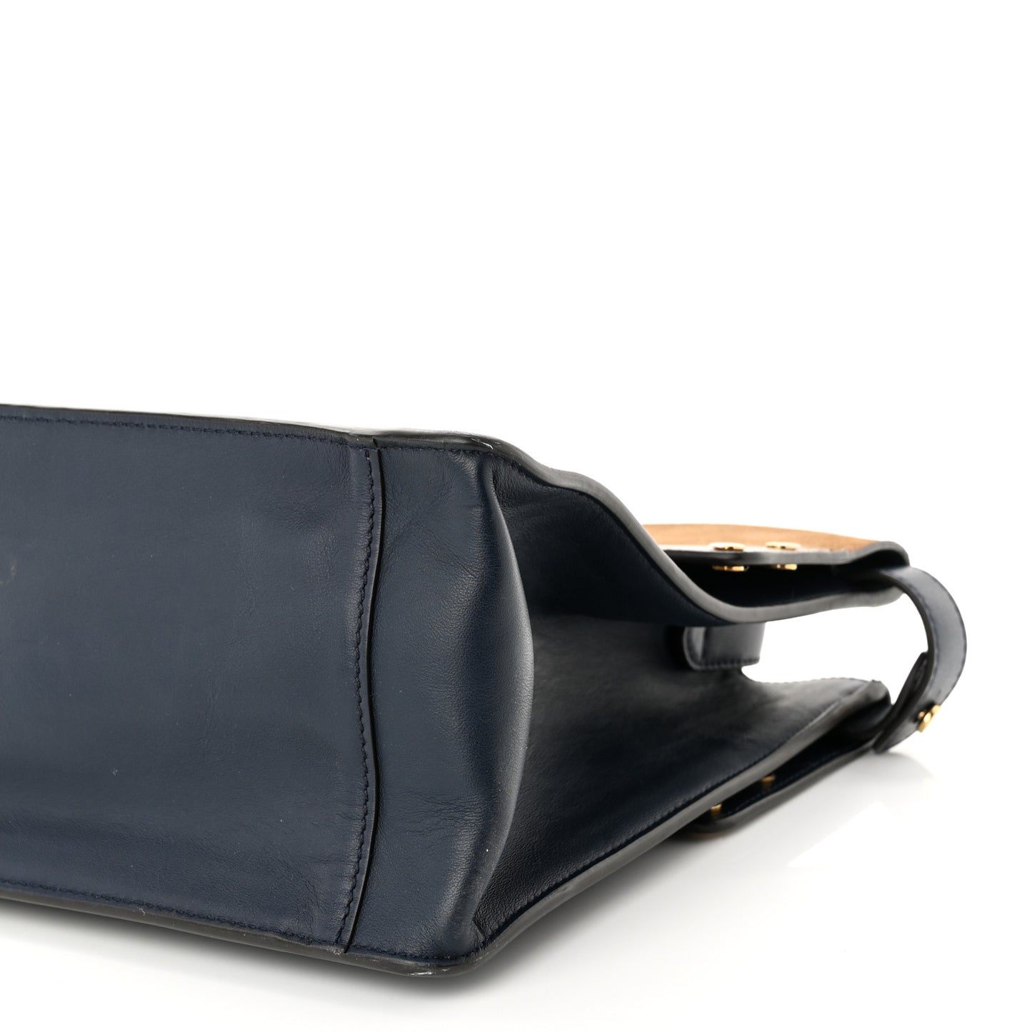 Vitello Grace Suede Large Flip Tote Midnight Marrone