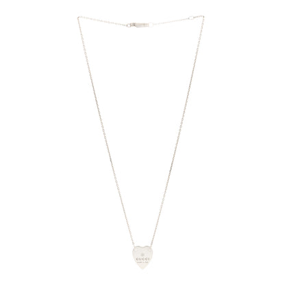 Gucci Sterling Silver Trademark Heart Pendant Necklace 3 of 6