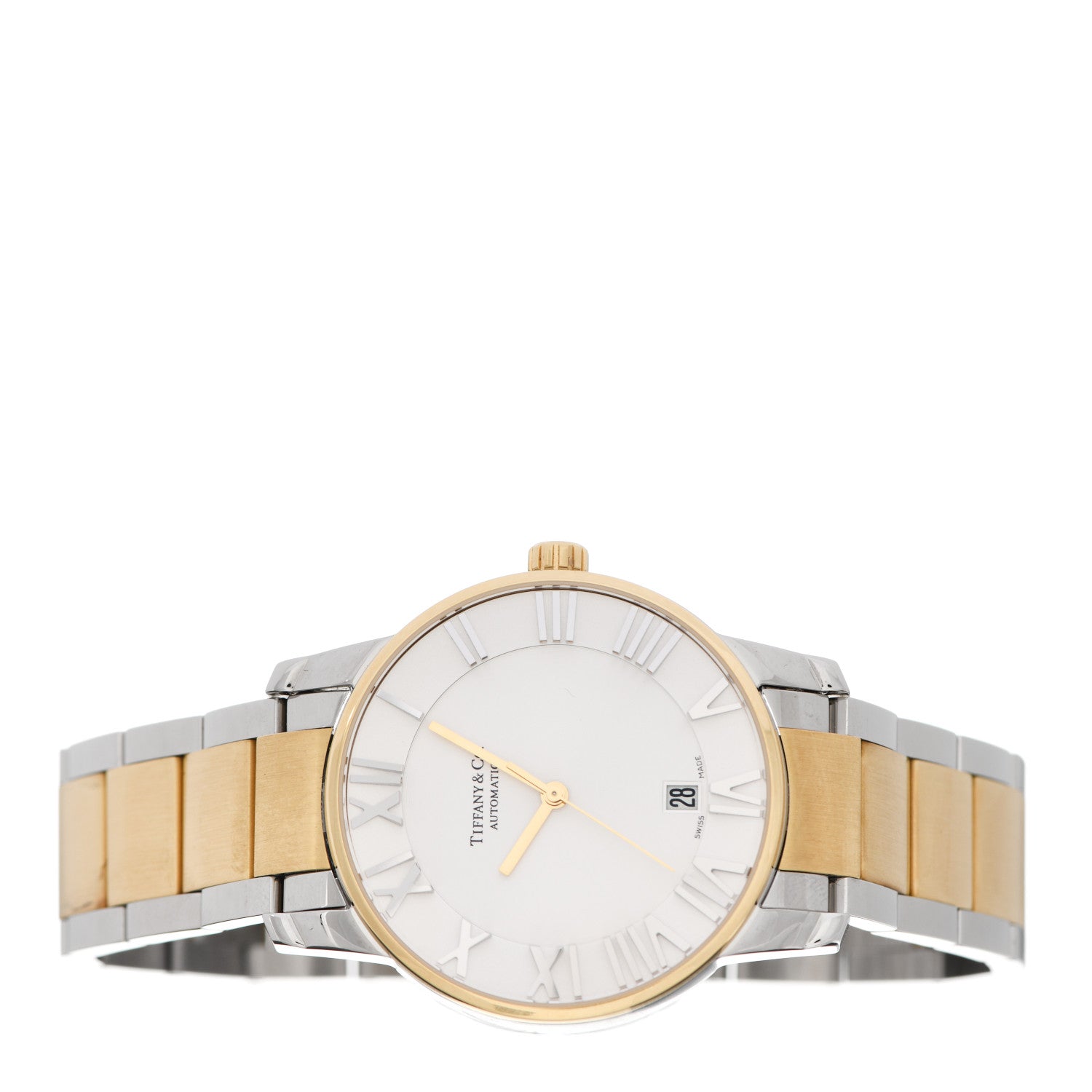 Tiffany Stainless Steel 18K Yellow Gold 37mm Atlas 3-Hand Automatic Watch 2 of 5