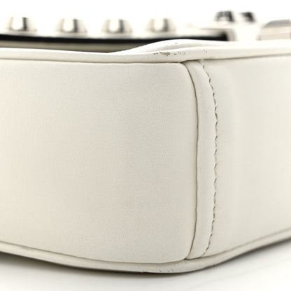 Prada Vitello Calfskin Studded Shoulder Bag White 8 of 16
