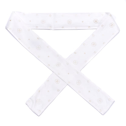 Chanel Silk CC Polka Dot Slim Bandeau Scarf Ecru Gold 1 of 3