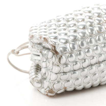 Bottega Veneta Metallic Fabric Bubble Wrap The Mini Pouch Silver 8 of 11
