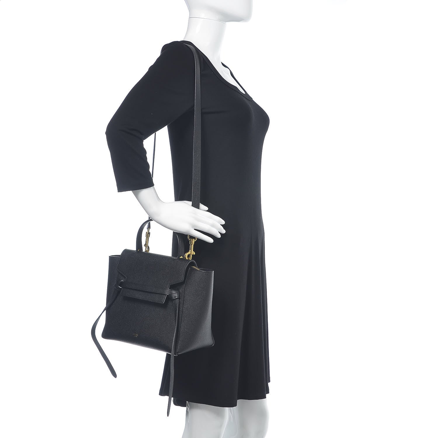 Celine Grained Calfskin Micro Belt Bag Black 2 of 9