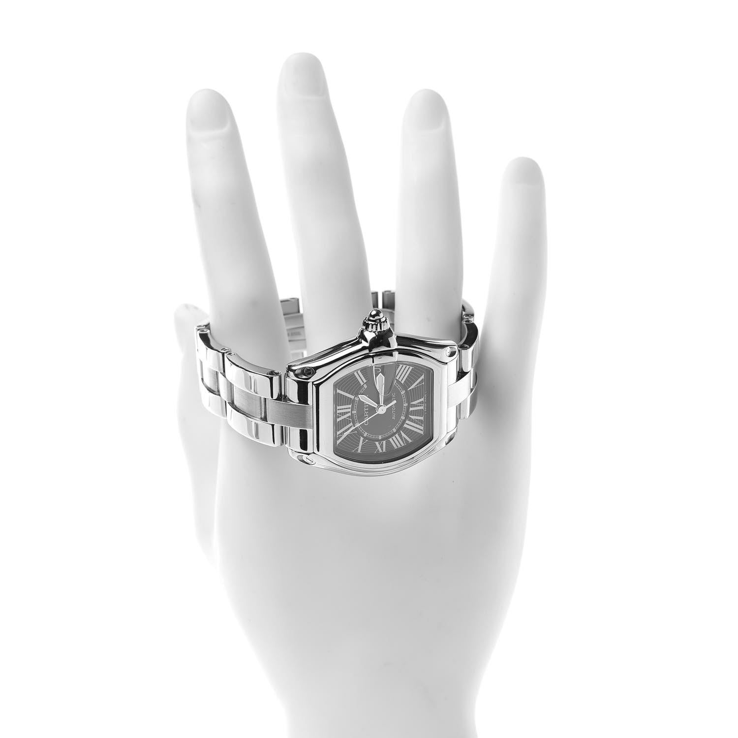 Cartier Stainless Steel 37mm Roadster Automatic Watch Black 2 of 8
