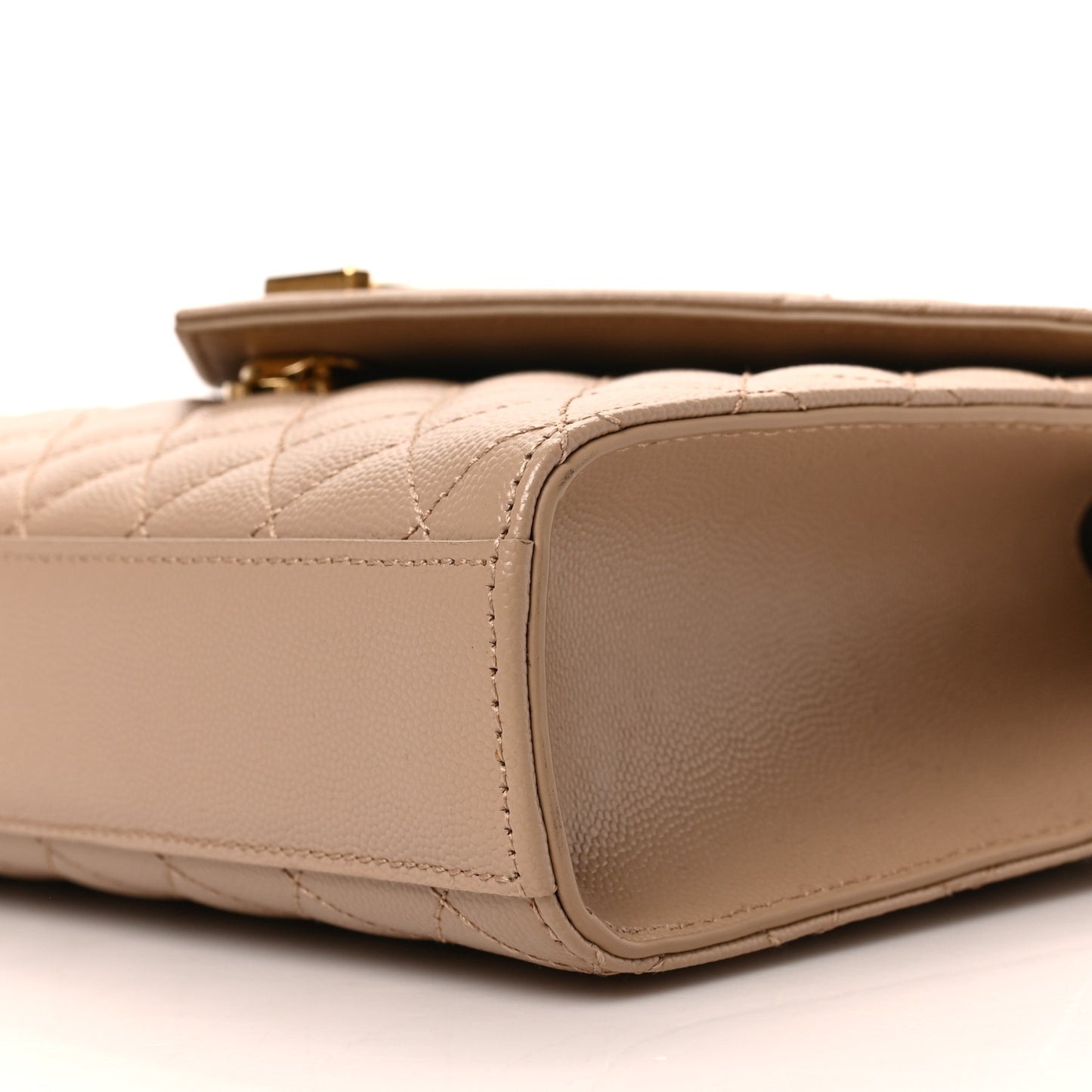 Grain De Poudre Textured Mixed Matelasse Medium Triquilt Monogram Satchel Dark Beige