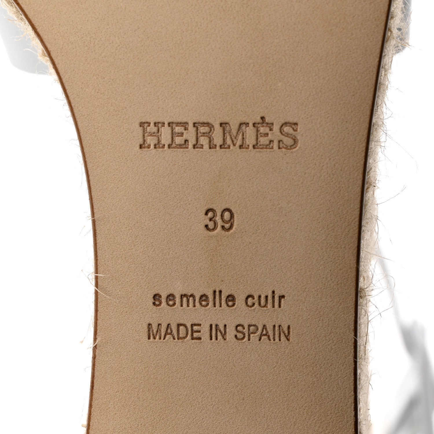 Hermes Goatskin Elda Espadrille Wedge Sandals 39 White 7 of 9