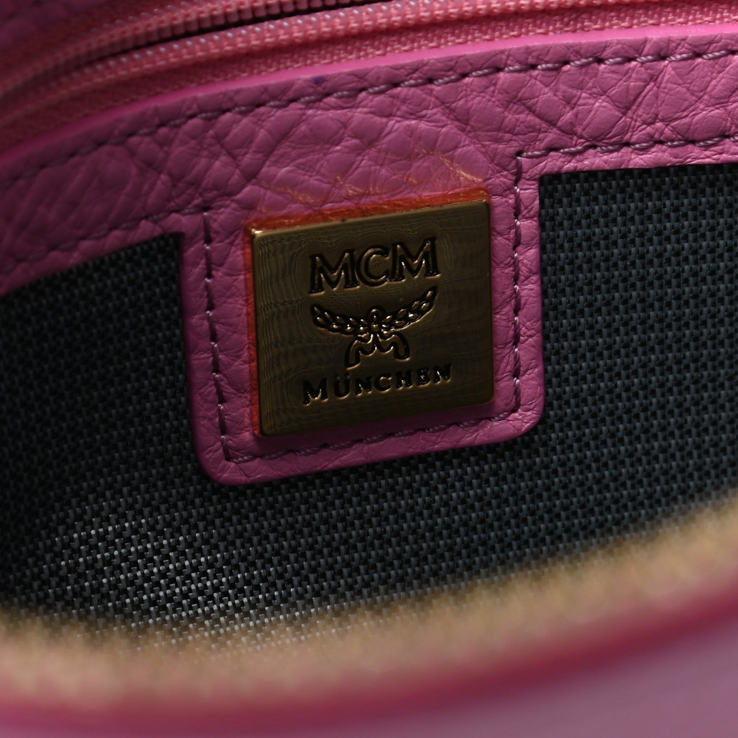 MCM Visetos Studded Wristlet Pouch Pink 6 of 7