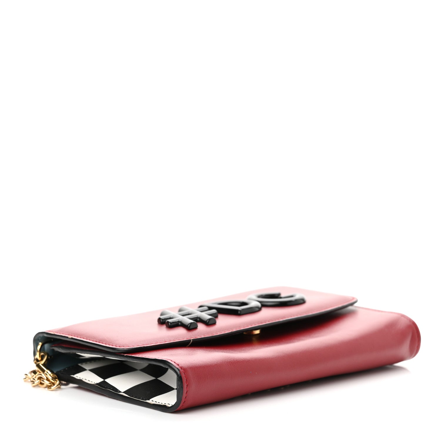 Dolce & Gabbana Calfskin Studded Wallet On Chain Red 4 of 12
