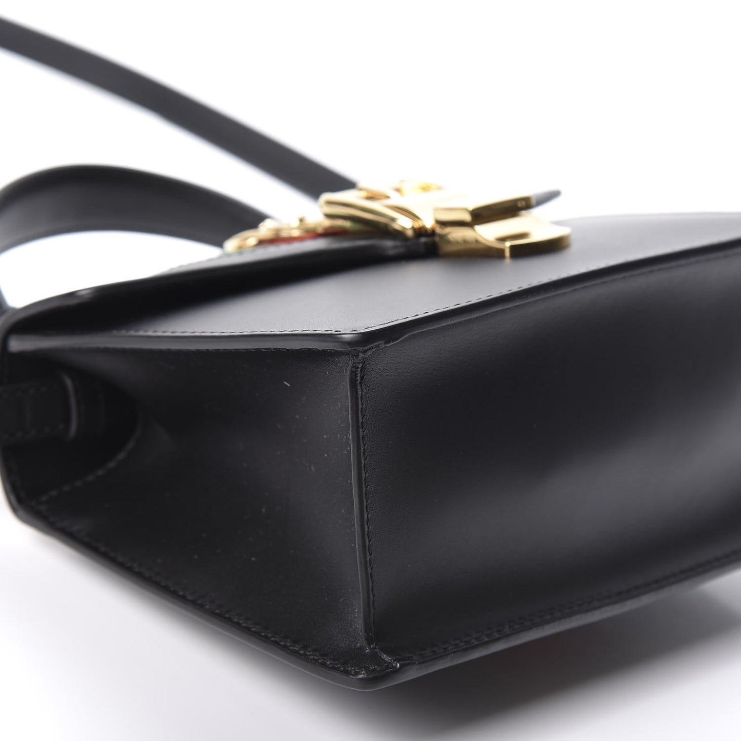 Calfskin Mini Sylvie Top Handle Bag Black