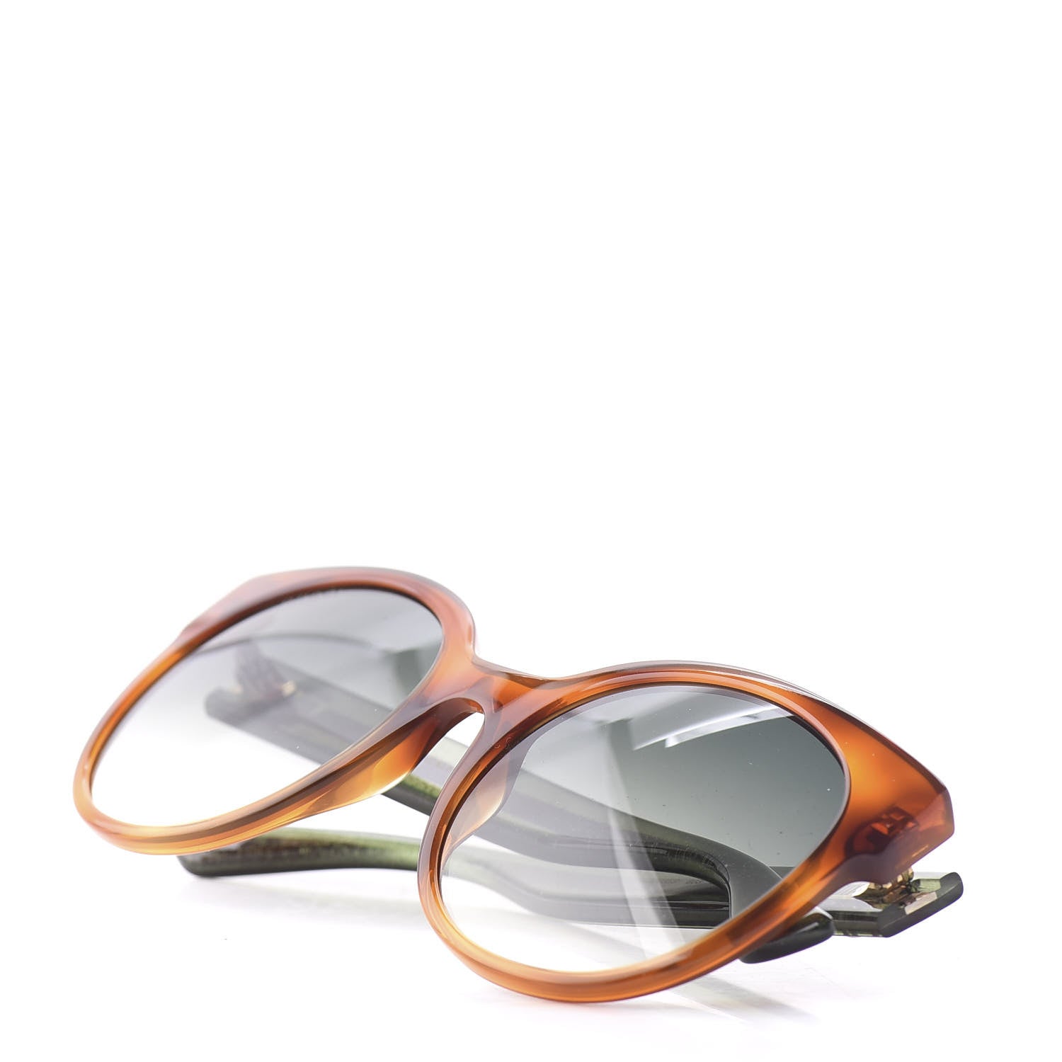 Gucci Round Eye GG Web Glitter GG0035S Sunglasses Tortoise 8 of 9
