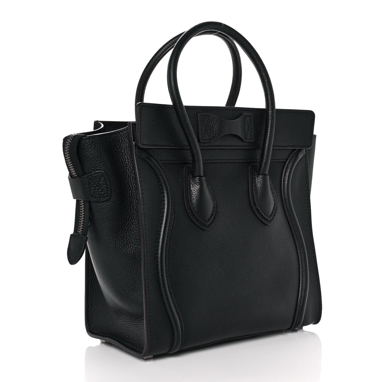 Celine Drummed Calfskin Micro Luggage Black 3 of 8