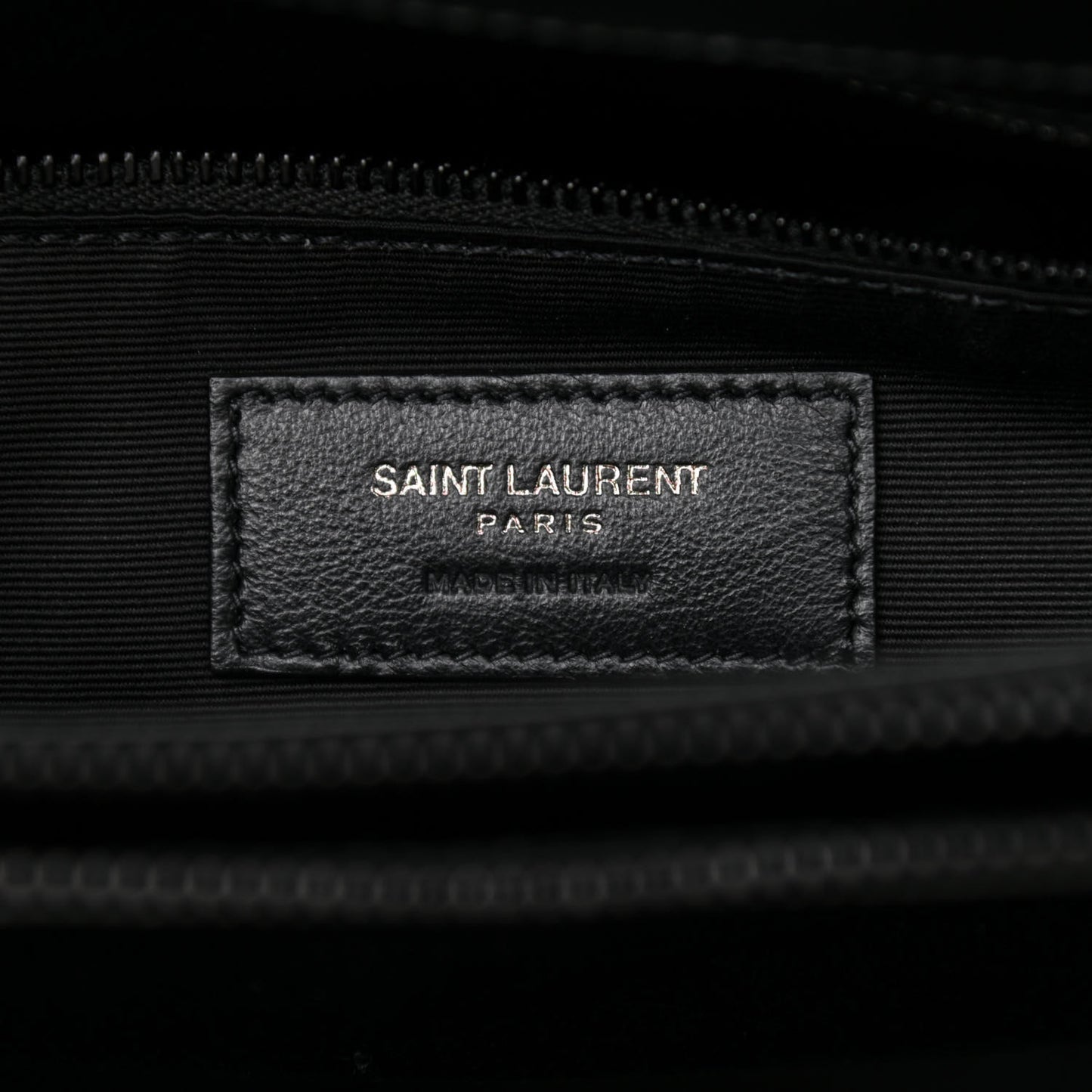 Calfskin Y Quilted Monogram Monochrome Medium Loulou Chain Satchel Black