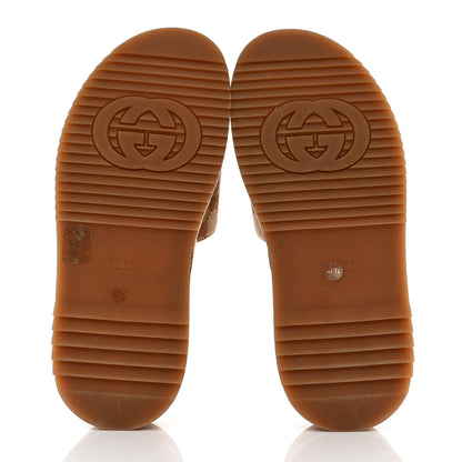 Gucci Canvas GG Monogram Angelina Platform Slide Sandals 37.5 Beige Ruggine 5 of 9