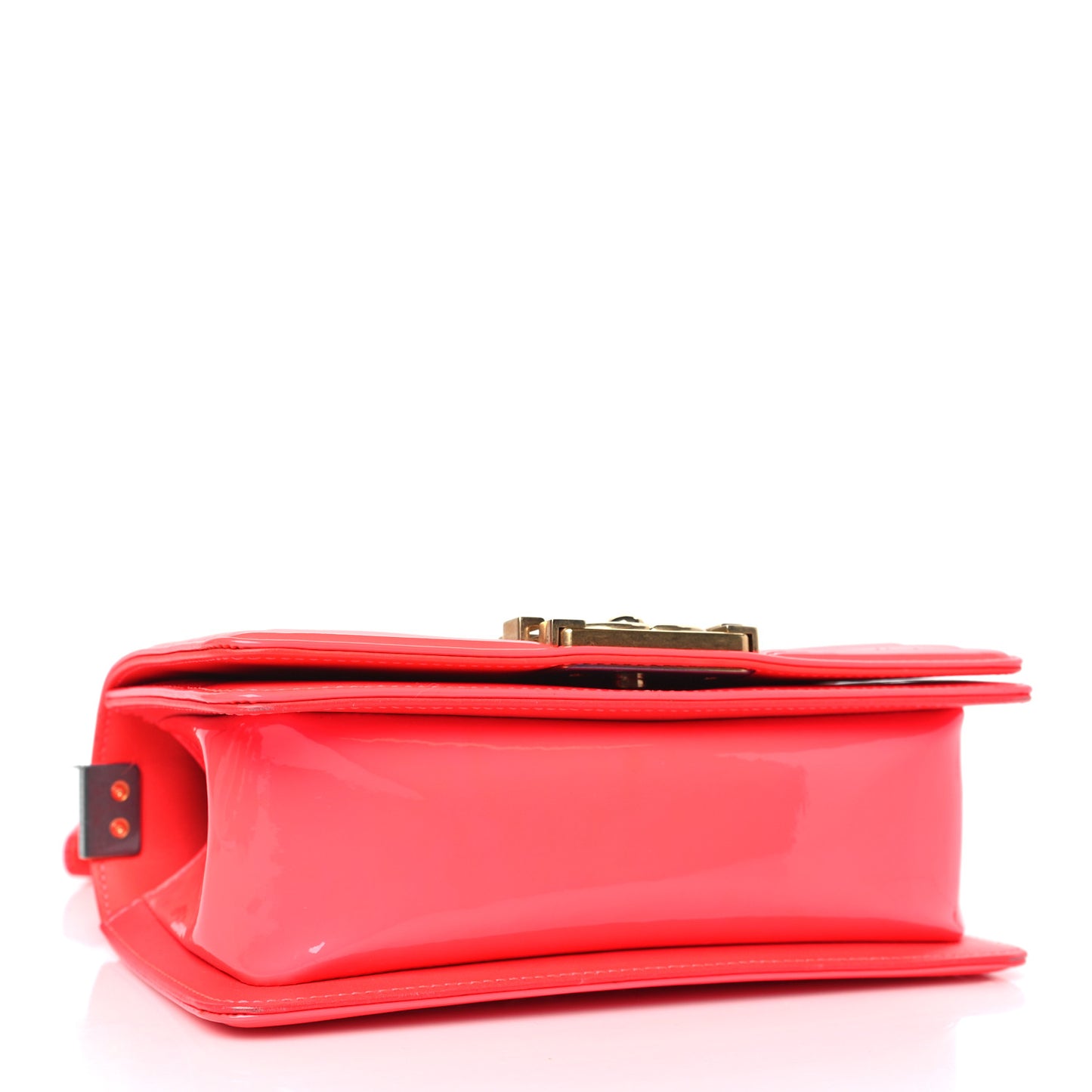 Patent Calfskin Quilted Small Boy Flap Pink