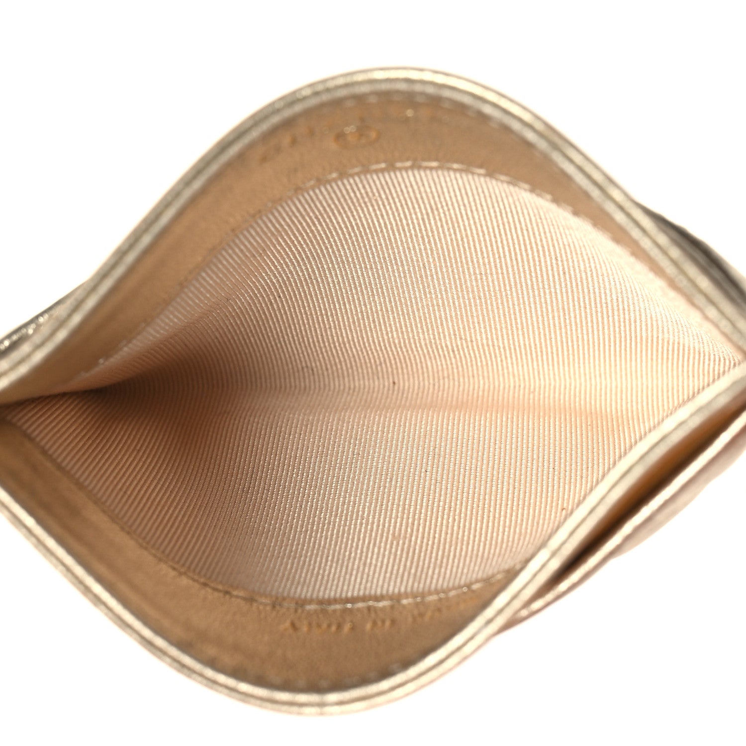 Chanel Metallic Lambskin Quilted CC Card Holder Gold 5 of 13