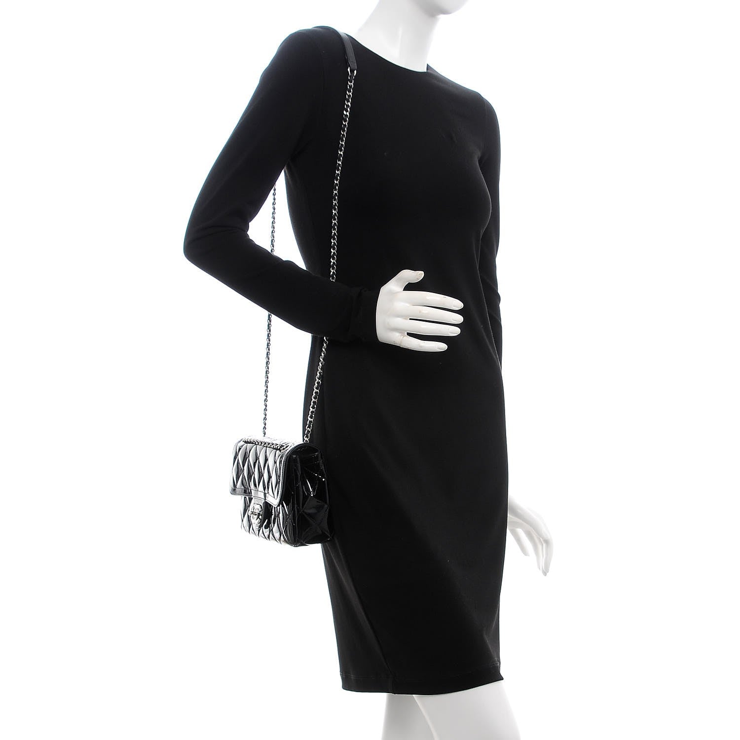 Chanel Patent Quilted Small Coco Shine Flap Black 2 of 9