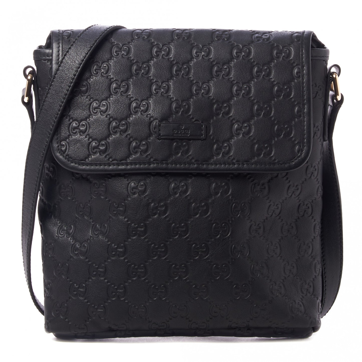 Guccissima Small Flap Messenger Bag Black