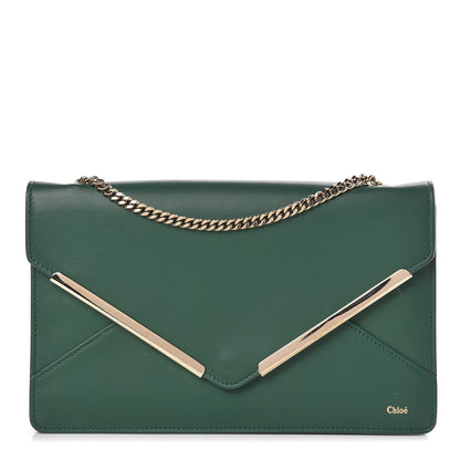 Chloe Calfskin Chain Wallet Green 1 of 14