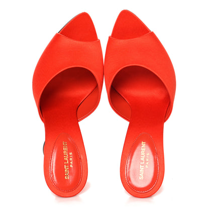 Saint Laurent Crepe De Chine Suite Mule Sandals 38 Arancio 2 of 11