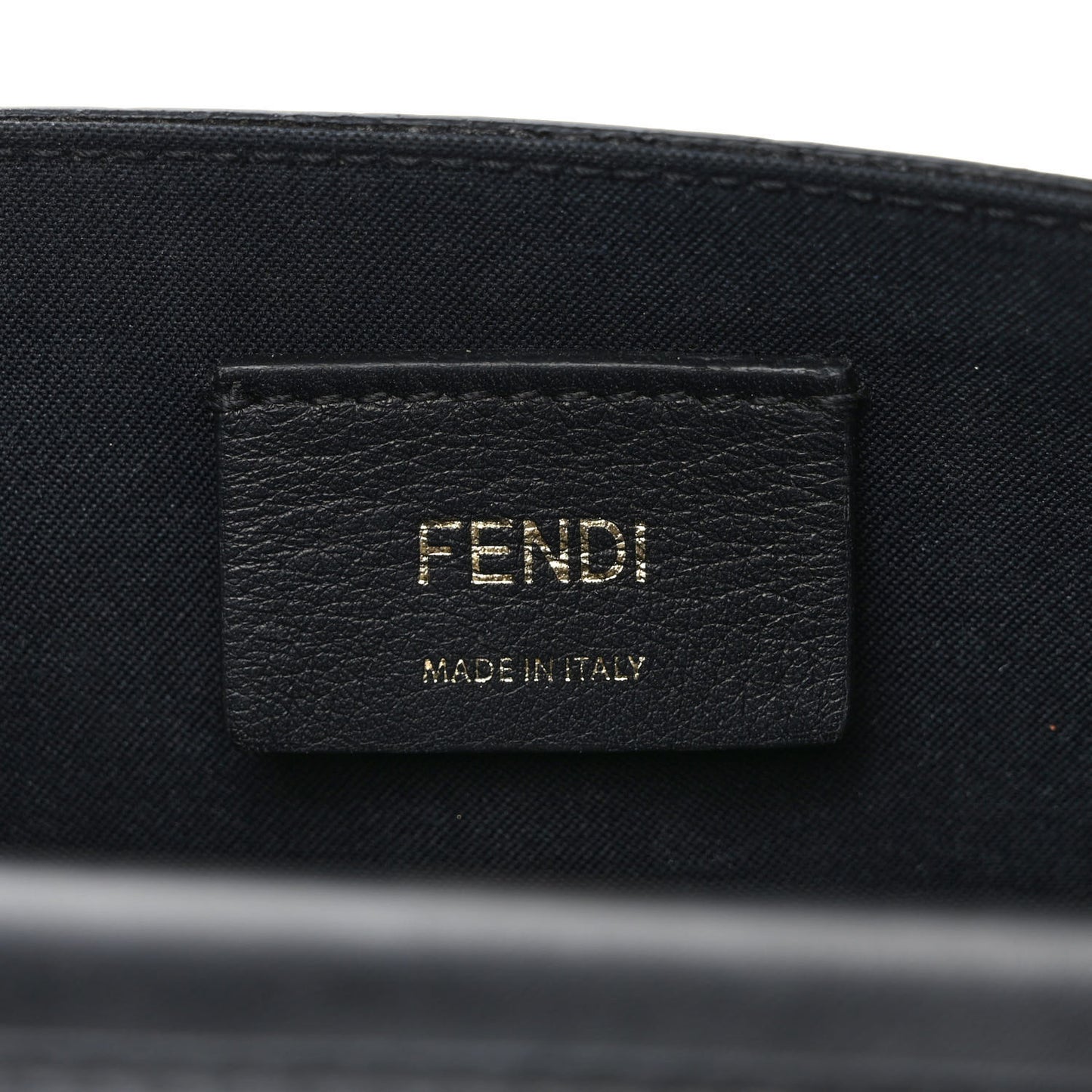 Vitello Liberty F is Fendi Bi-Color FF 1974 Embossed Envelope Belt Bag Maya Black