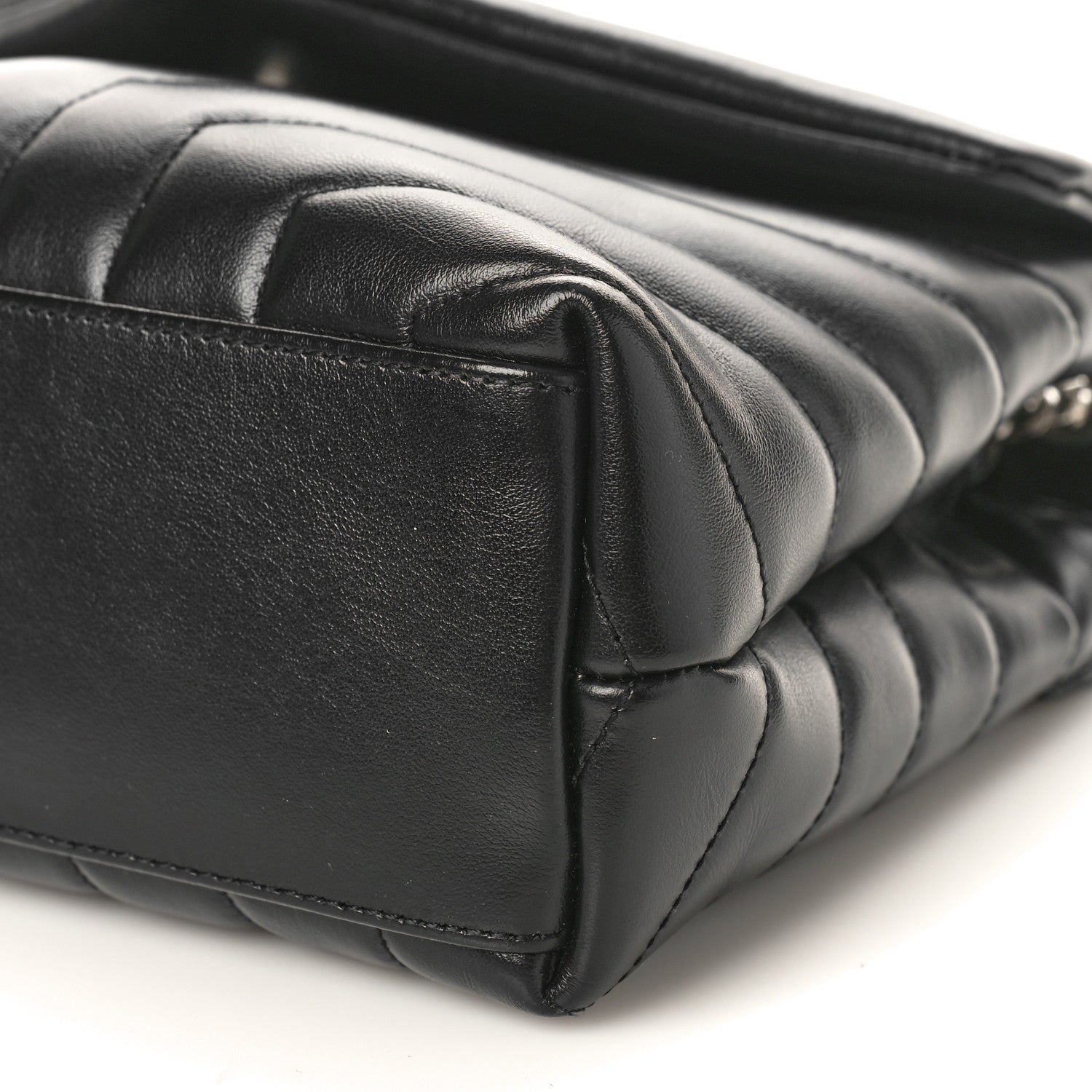 Saint Laurent Calfskin Y Quilted Monogram Small Loulou Chain Satchel Black 8 of 8