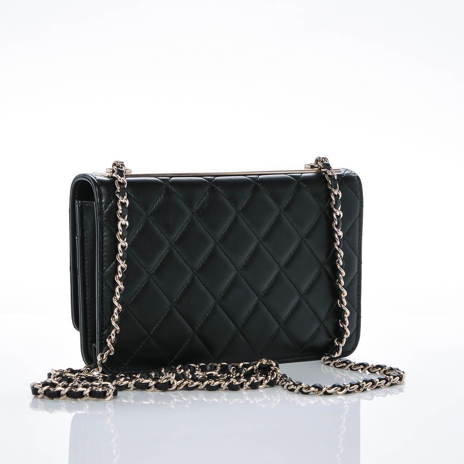 Chanel Lambskin Quilted Trendy CC Wallet On Chain WOC Black 3 of 7