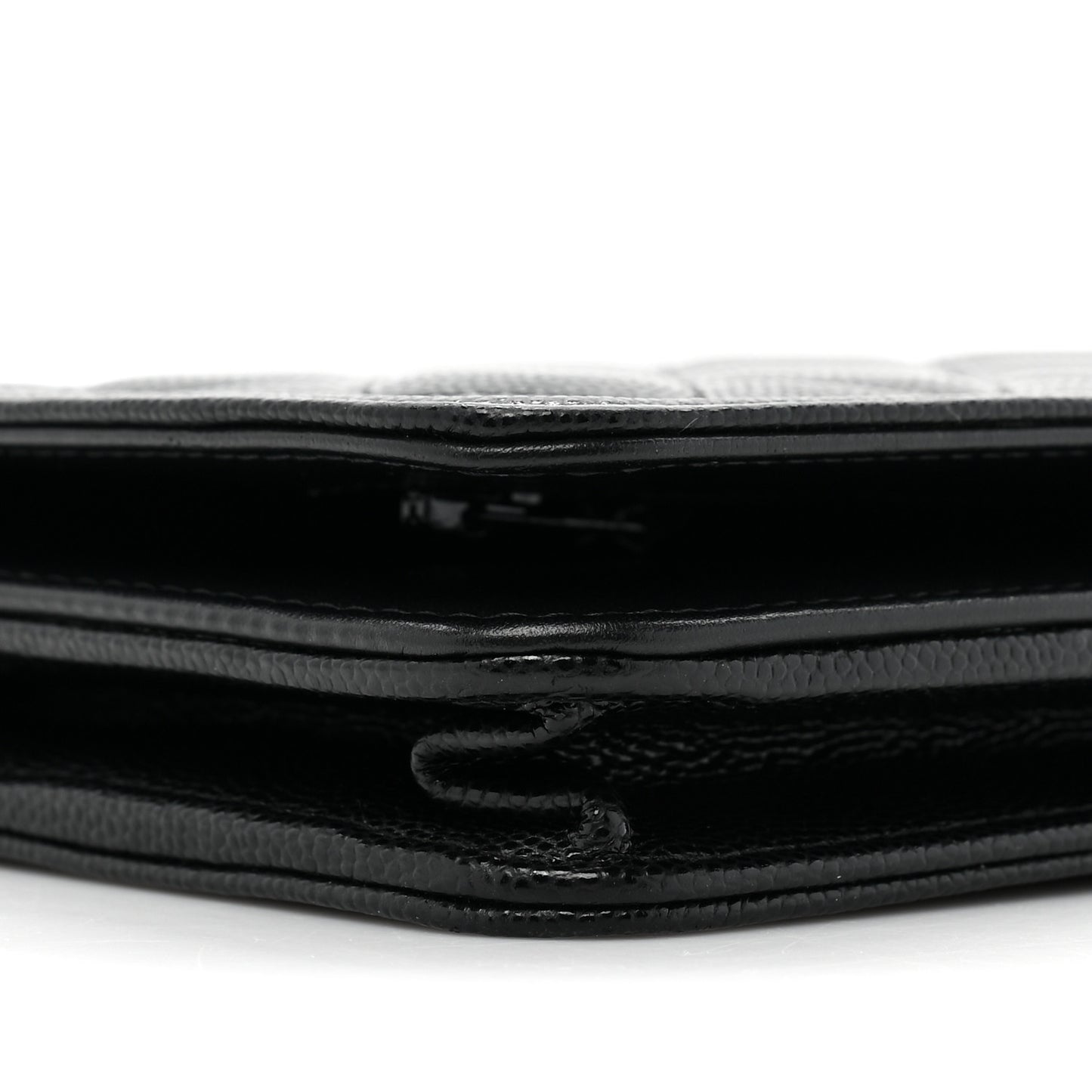 Caviar Quilted Boy Clutch With Chain Black