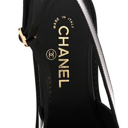 Chanel Calfskin Crystal Slingback Loafers 37 Black 7 of 10
