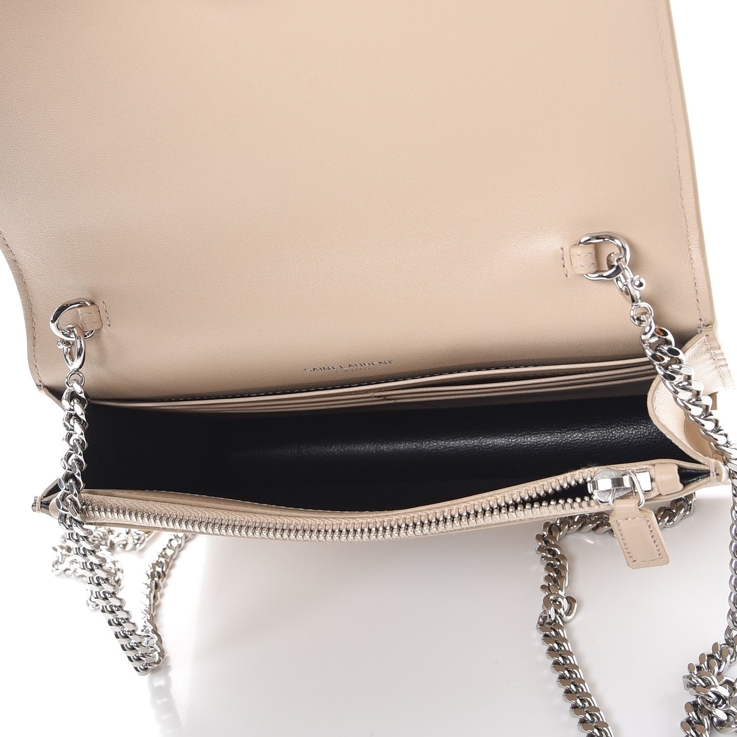Saint Laurent Smooth Calfskin Classic Monogram Kate Tassel Chain Wallet Nude Powder 5 of 7