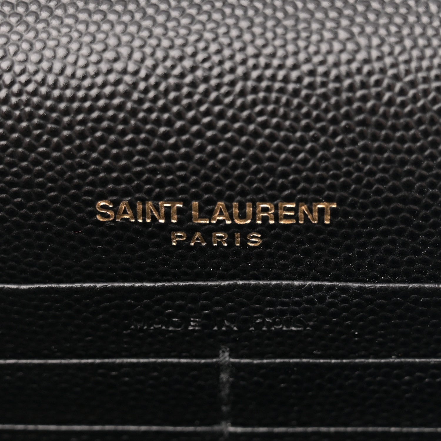 Saint Laurent Grain De Poudre Matelasse Chevron Monogram Envelope Chain Wallet Black 6 of 12