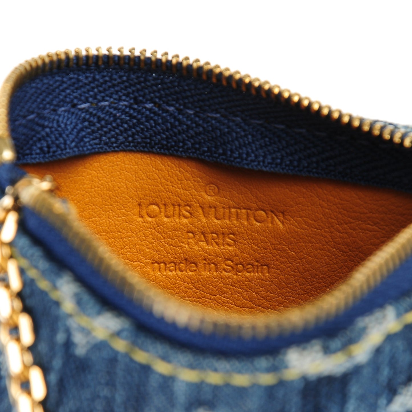 Monogram Denim Key Pouch Blue