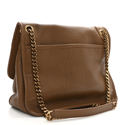 Saint Laurent Grained Lambskin Monogram Medium Niki Chain Satchel Dark Cork 2 of 11