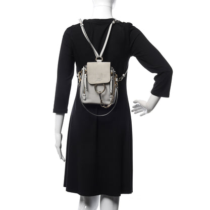 Chloe Suede Calfskin Mini Faye Backpack Airy Grey 2 of 10