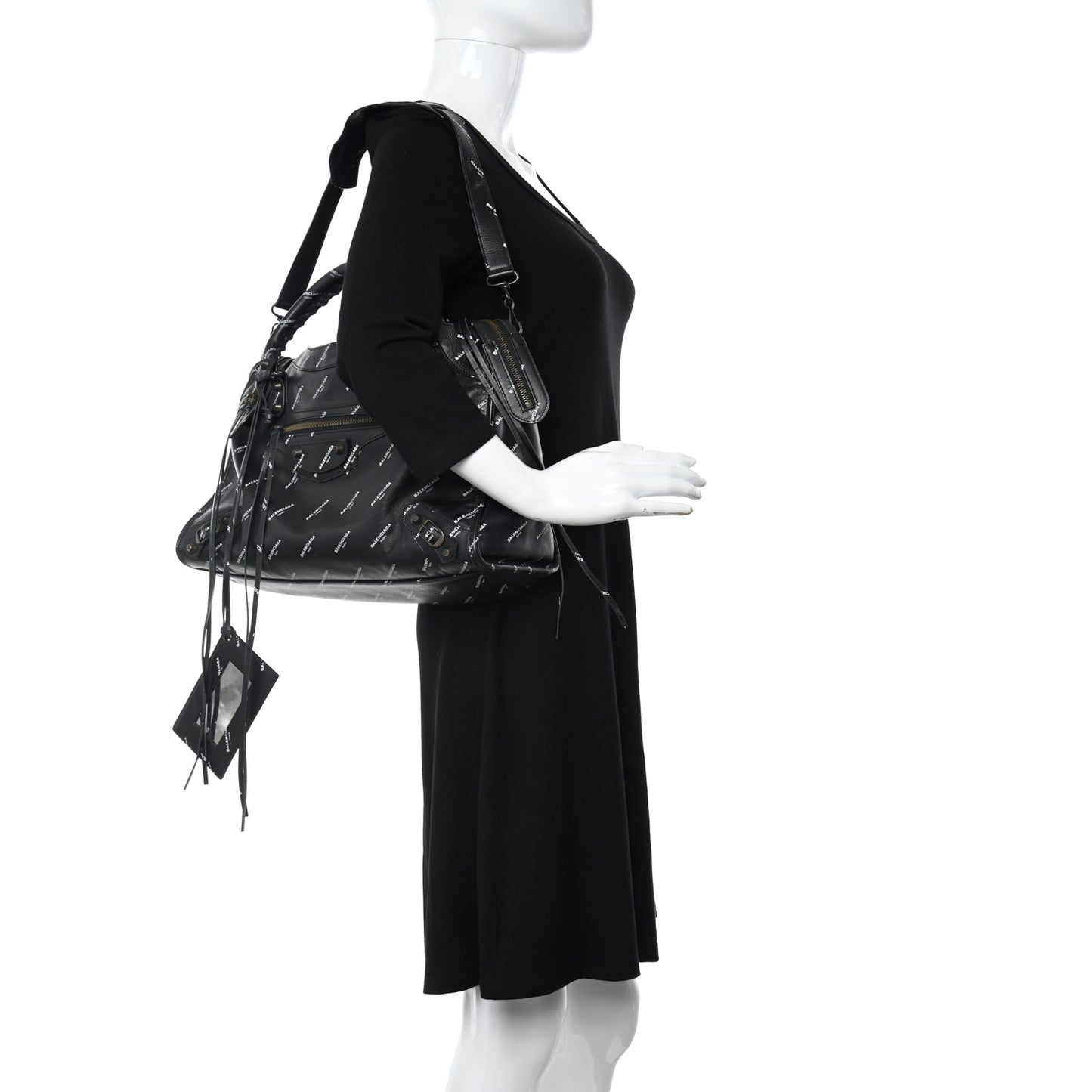 Veau Allover Logo Classic Hardware City Black White