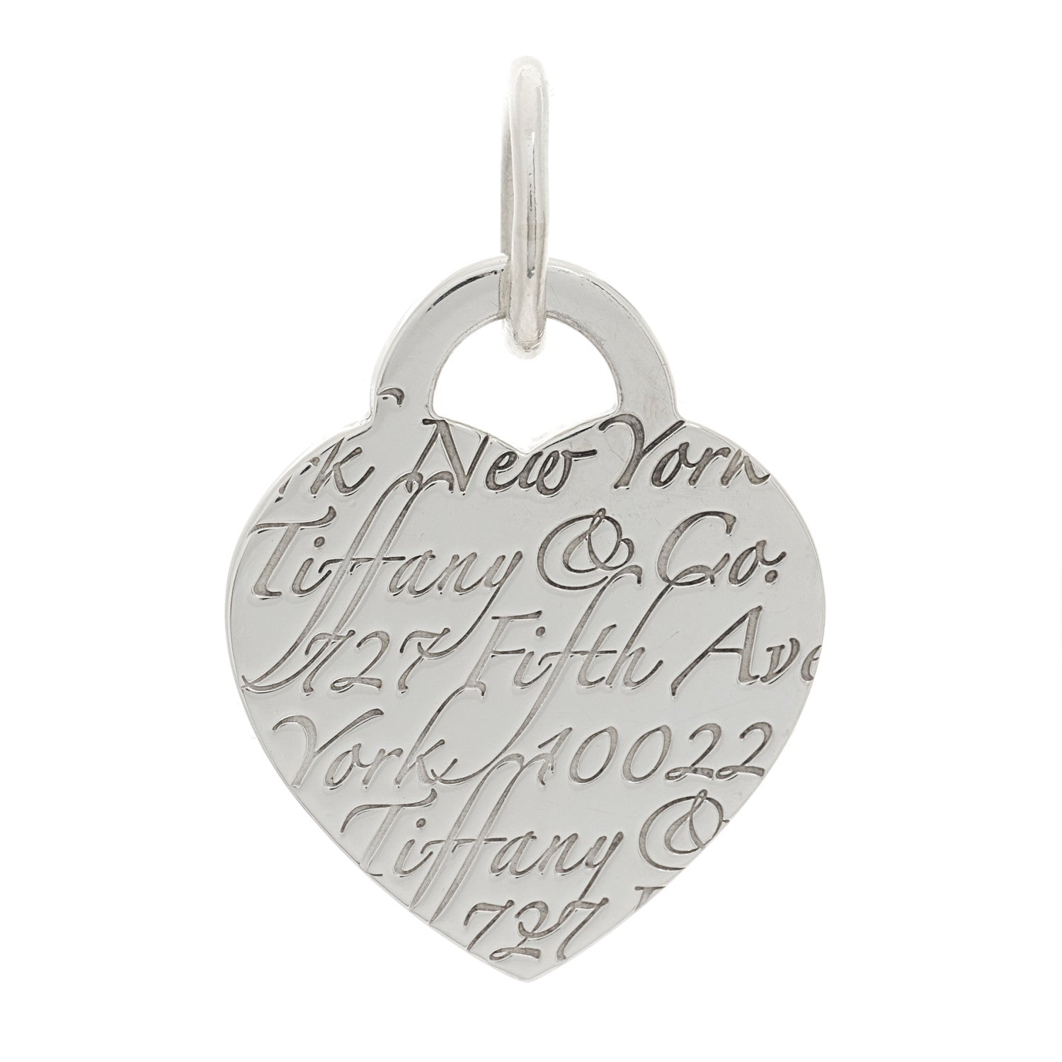 Tiffany Sterling Silver Notes Heart Tag Charm 1 of 3